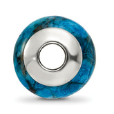 Sterling Silver 925 Blue Agate Bead with Polished Finish